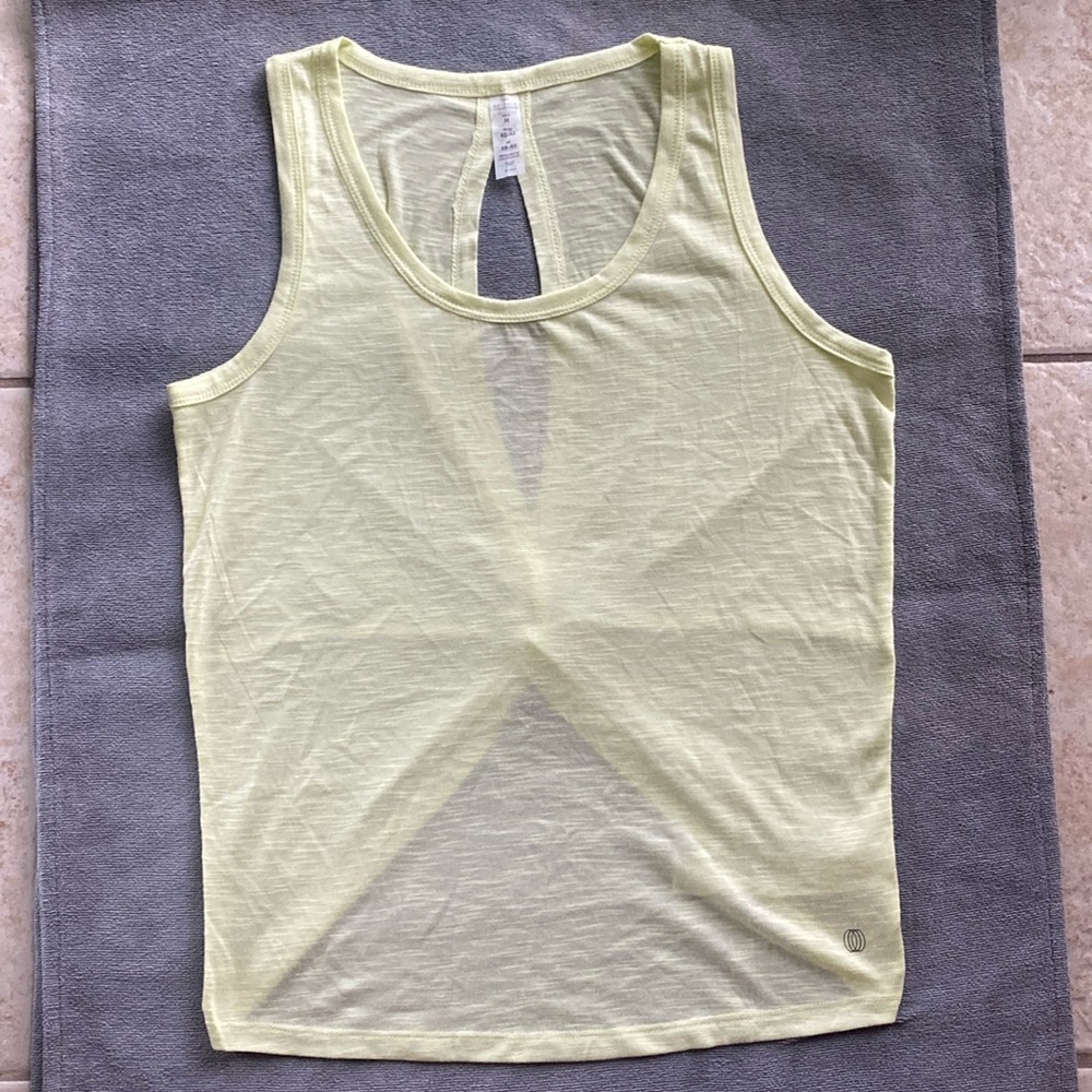 Women's pale yellow Sleeveless knot back Top